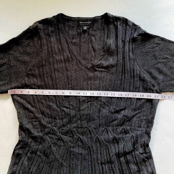 Connected Apparel Women's Plus Size Winter Gray Sweater Dress Tunic Midi, Sz 2X - Picture 9 of 10